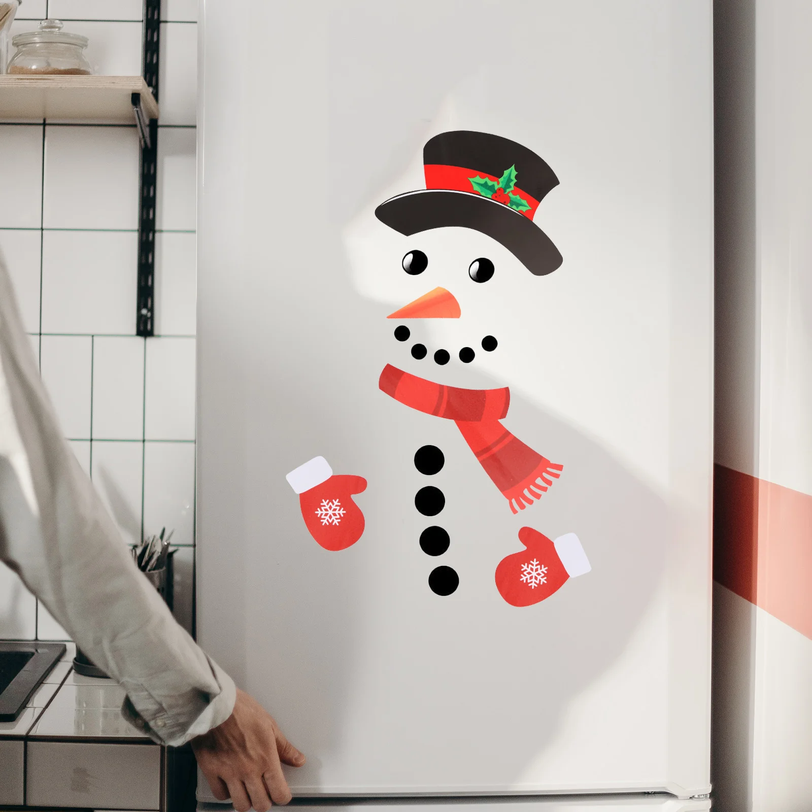 

Merry Christmas Stickers Scrapbook Free Combination Wall Decal Refrigerator Snowman Cartoon Door Self-adhesive Winter