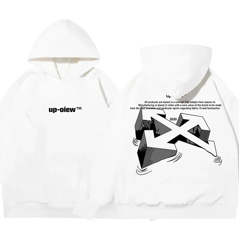 

2025 Spring and Autumn Brand Hoodies Casual Everything Fashion Trend OW Arrow Women's Hoodie Letter Pattern Printed Sweatshirt