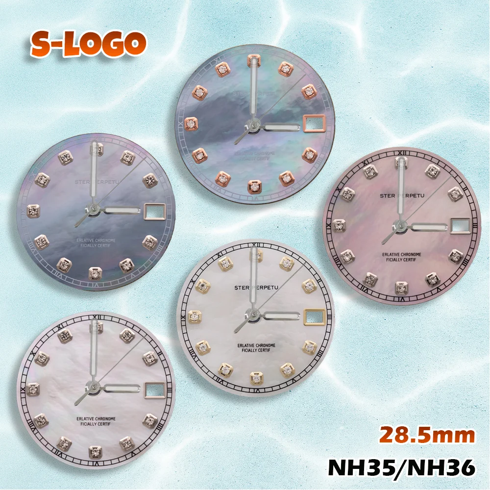

Роскошный универсальный циферблат диаметром 28,5 мм для NH35/NH36 | Акценты Pearl & Diamond | Высококачественные аксессуары для модификации мужских часов
