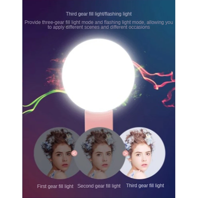 Mobile Phone Fill Flash Lens Light Lamp Clip Three Stop Dimming Mini Durable Practical 10 LED Selfie Ring Beauty