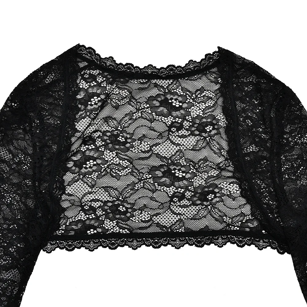 Women's Black Lace Strapless Mermaid Dress With Long Sleeve Shrug Elegant Slit Evening Party Dresses Autumn Red Female Clothing