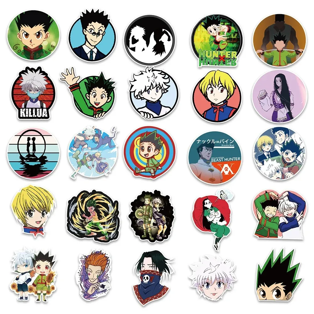 50PCS Anime Hunter X Hunter Sticker Kids Toys DIY Scrapbook Suitcase Luggage Ipad Cute Waterproof Decal Sticker