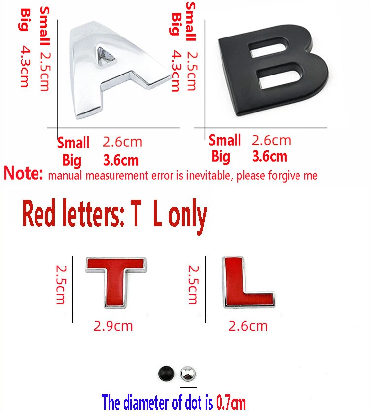 3D DIY Metal Letters Alphabet Emblem Decals Numbers Labeling Car Side Fender Sticker Rear Trunk Logo Digital Badge Accessories