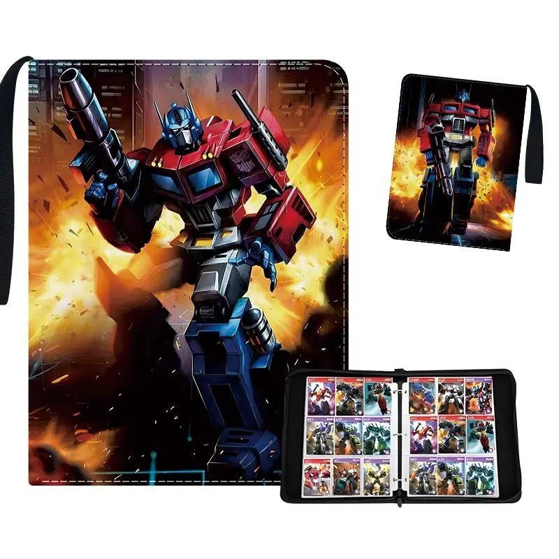 400 Buah/900 Buah Folder Buku Album Kartu Transformers 4/9 Slot Kartu Koleksi Ritsleting Saku Ganda Tempat Pengikat Kartu Ritsleting