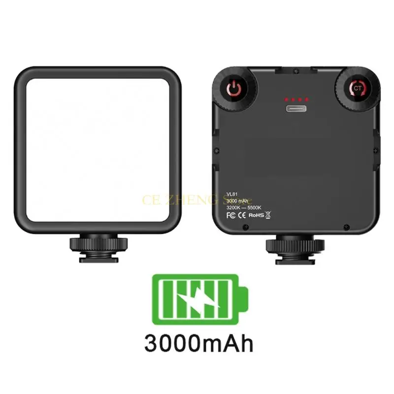 E56B LED 비디오 라이트 휴대용 사진 카메라 3200K-6000K 조명 DSLR 카메라 캠코더 블로깅을위한 콜드 슈즈