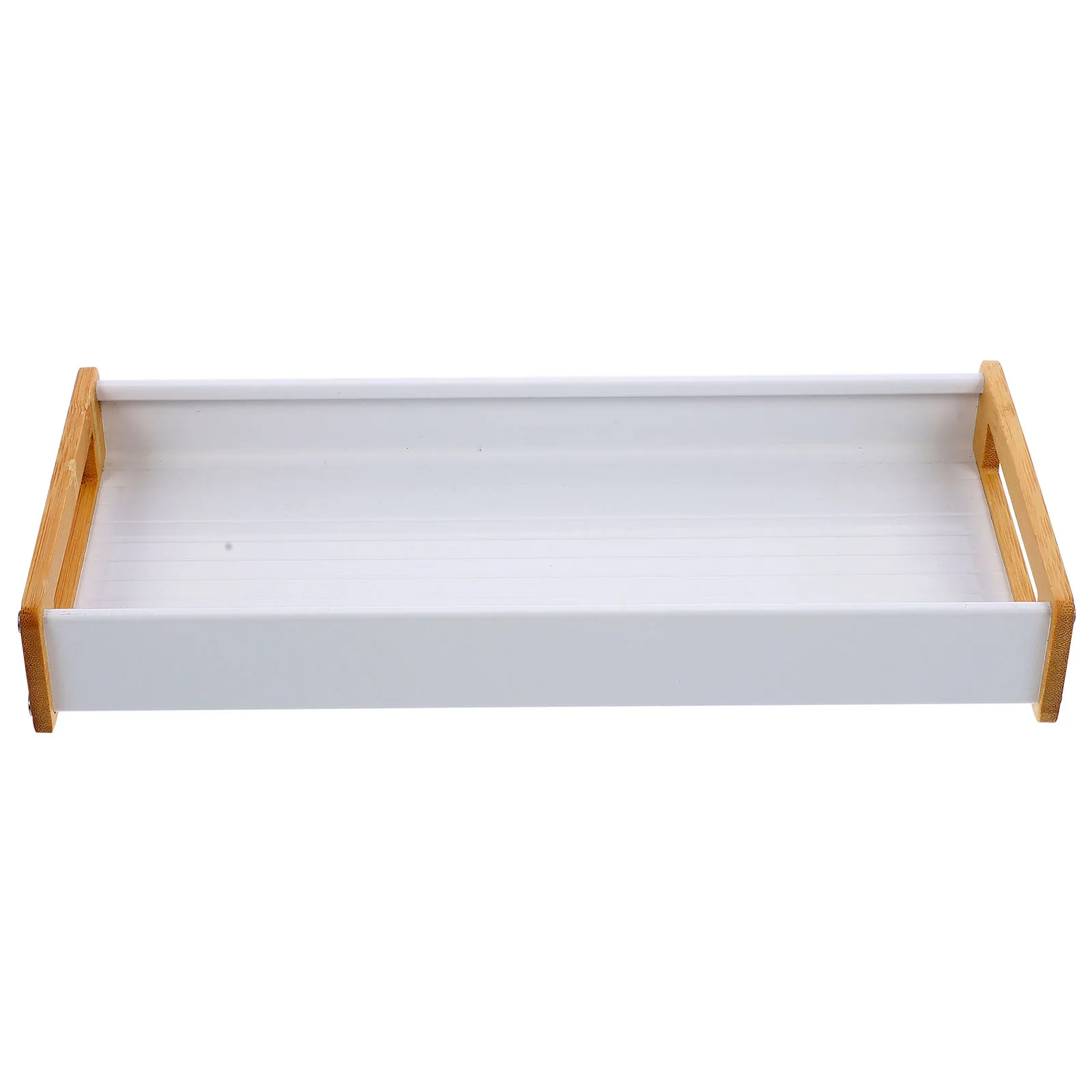 

Bamboo H Tray White Small Storage ganizer for Bathroom Bedroom Room Vanity Counter Decorative Container