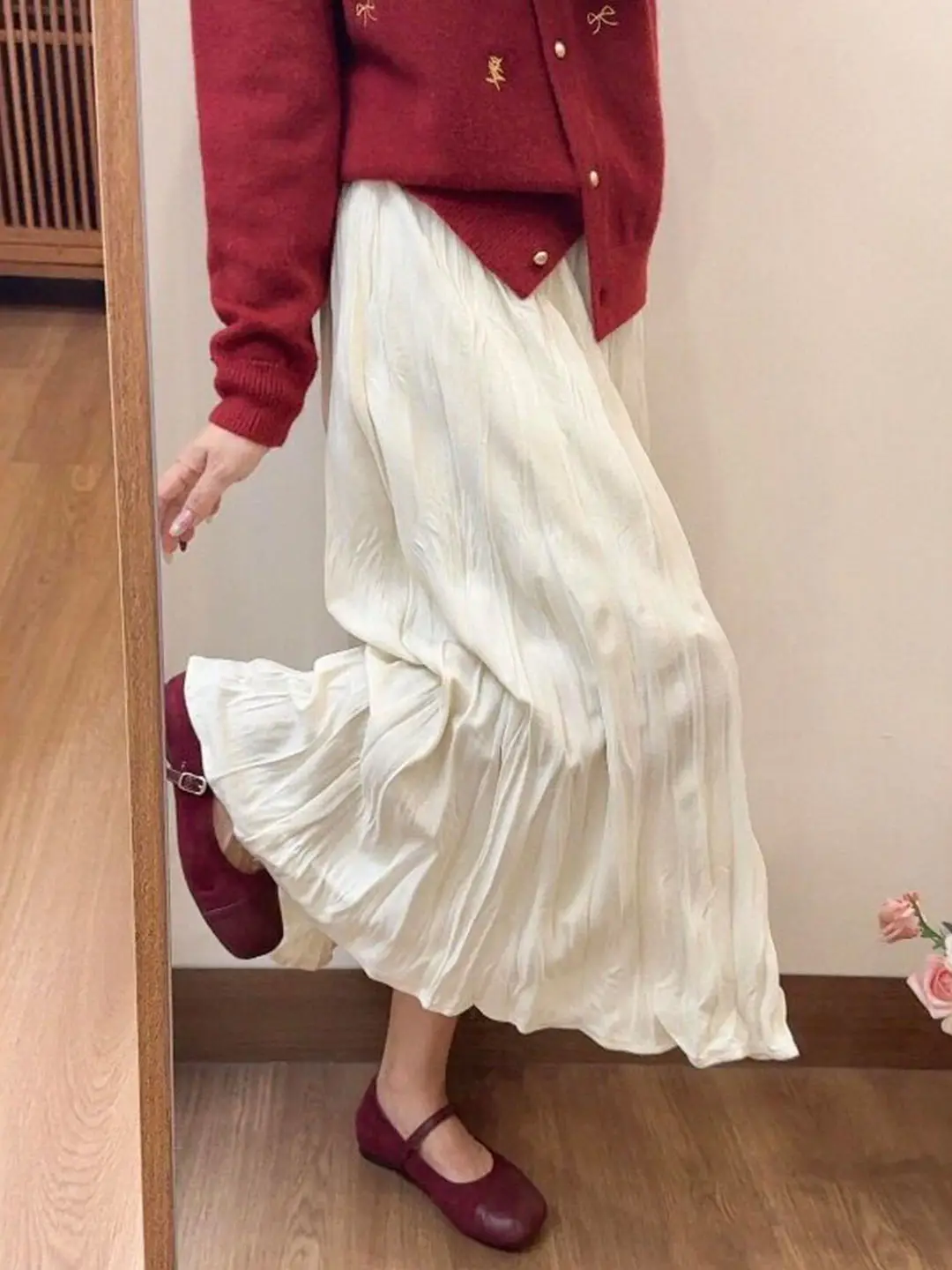 

plus Size Midi Skirt Faionable Artistic Design Versatile Women's Spring 2026 High Waist A-Line Skirt Korean Sle