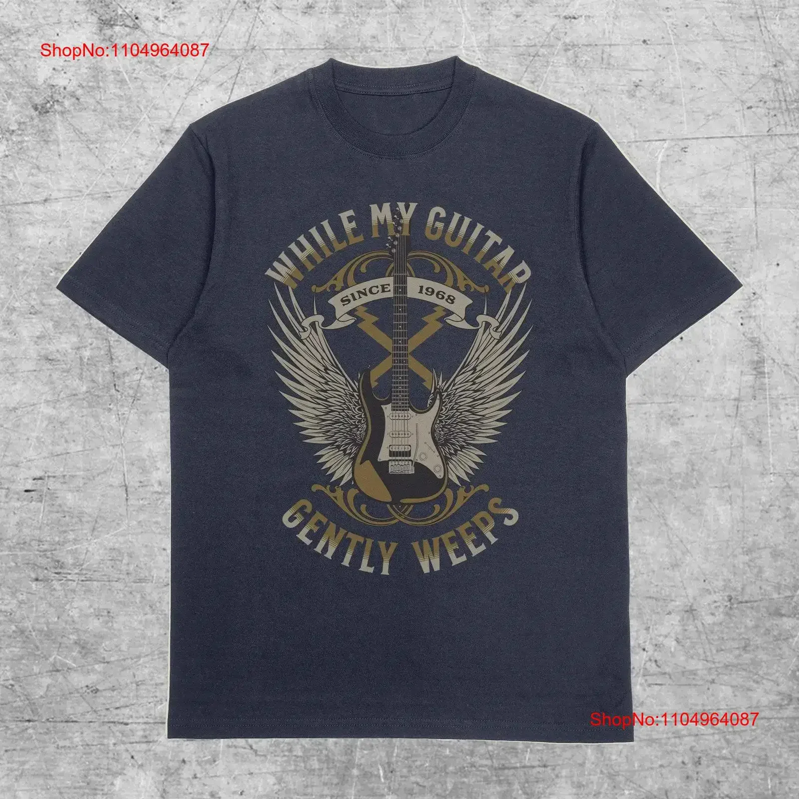 Mientras mi guitarra suavemente lloraba camiseta vieja escuela banda ConcerT Vintage Retro Rock de gran tamaño de moda vintage lavado transpirable