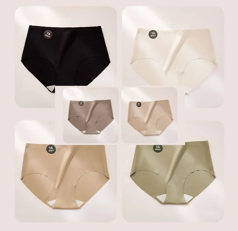 6 قطعة الحرير التوت مثير سلس سراويل النساء رقيقة جدا عالية المرونة غير مرئية ملخصات لينة تنفس الإناث مثلث ملخصات