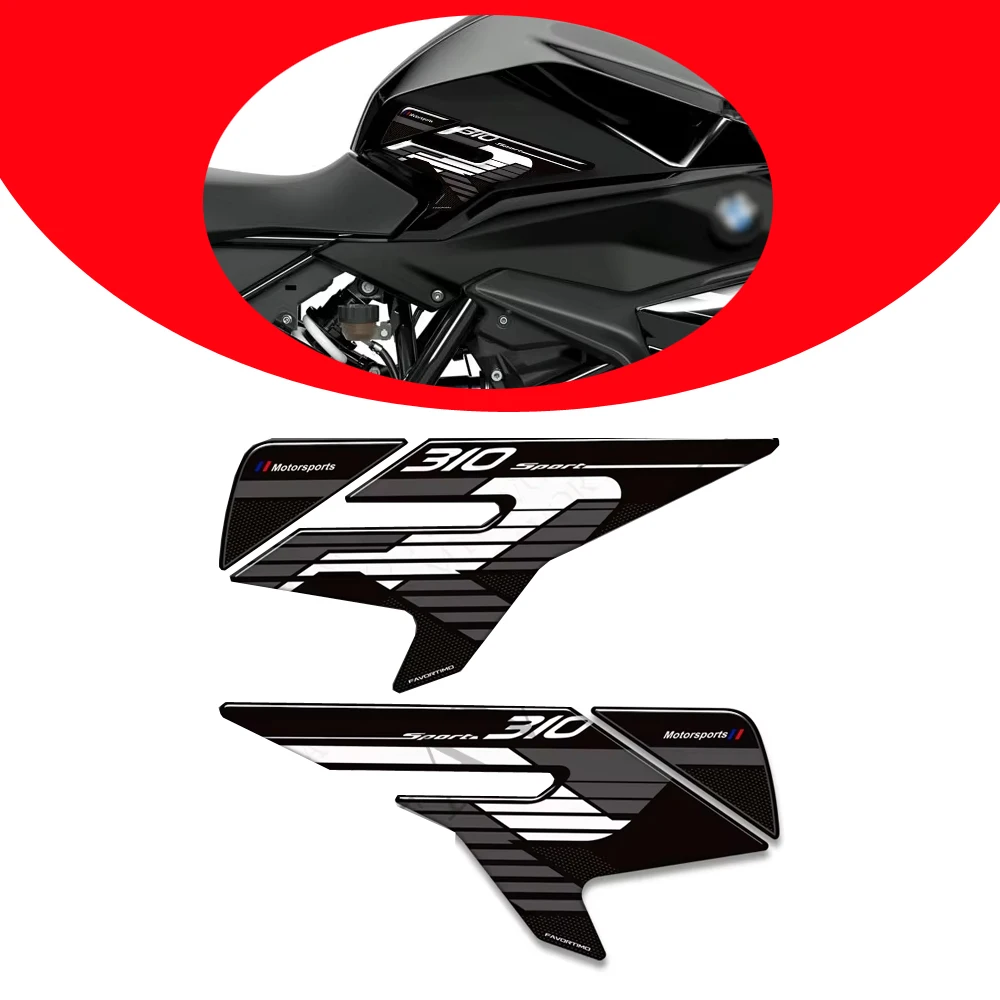 

Для BMW G310R G 310R 2021-2024 2025 Защитная накладка на бак Боковые ручки Газ Мазут Комплект Колено 3D Наклейки Наклейки Обтекатель Крыло