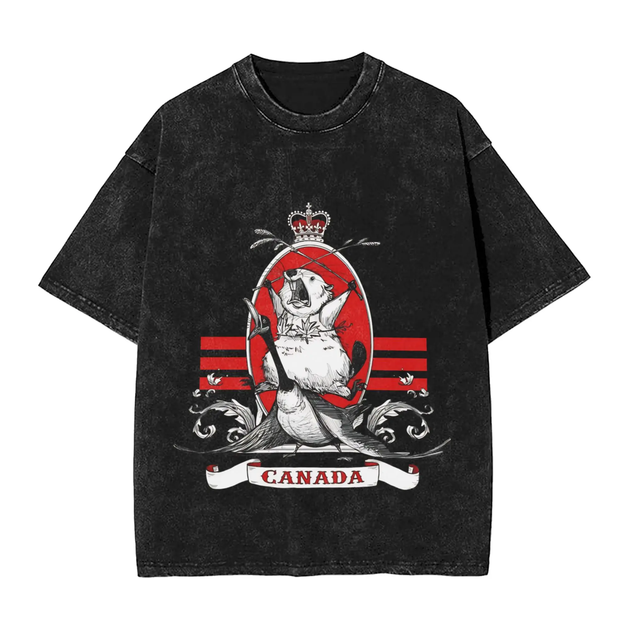 Funny Canada Is Calling and I Must Go Flag  Outfit Washed T Shirts Men Women Streetwear Hip Hop T-Shirts Printed  Tees Cotton