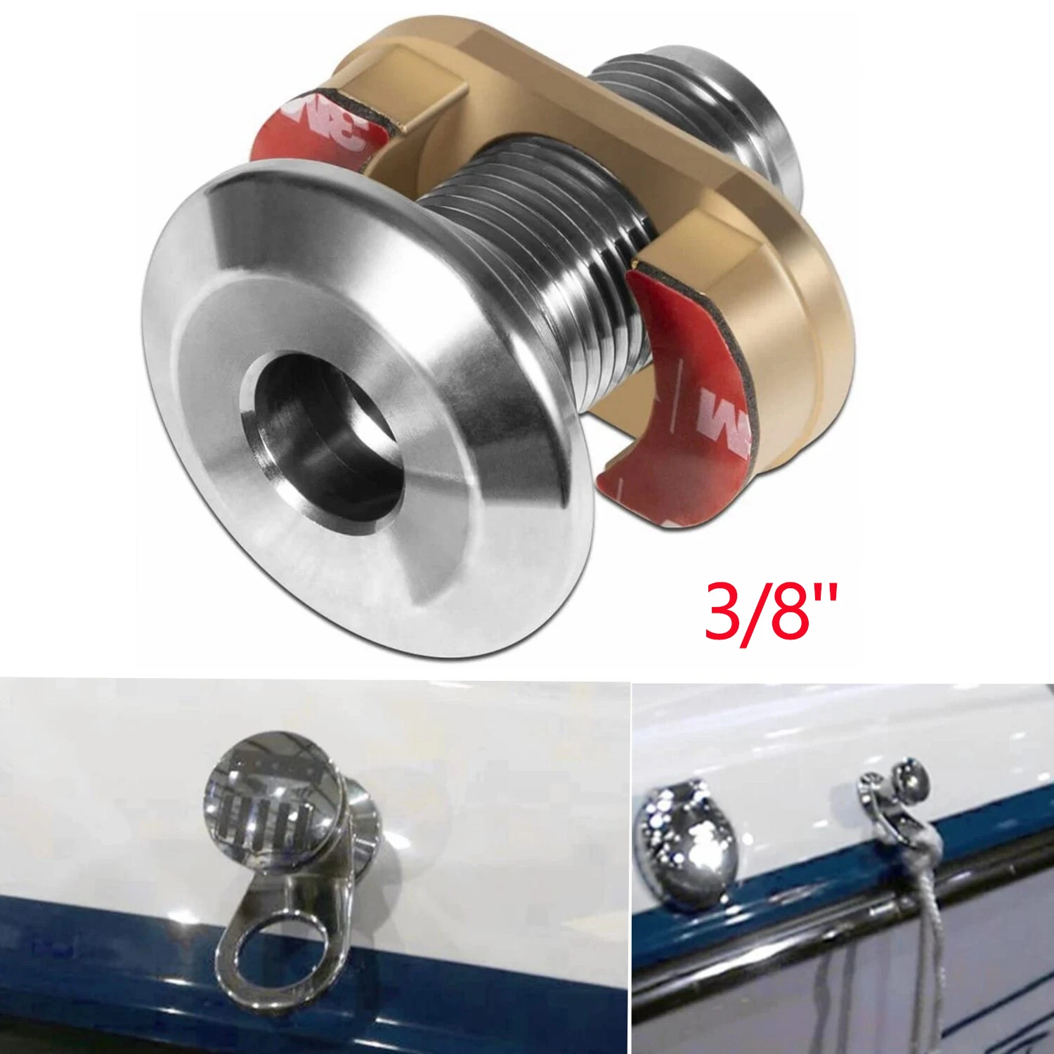 

3/8 inch Stainless Steel Quick Release Fender Receiver Boat Marine Lock Kit Quick-Release Boat Fender Receiver Lock