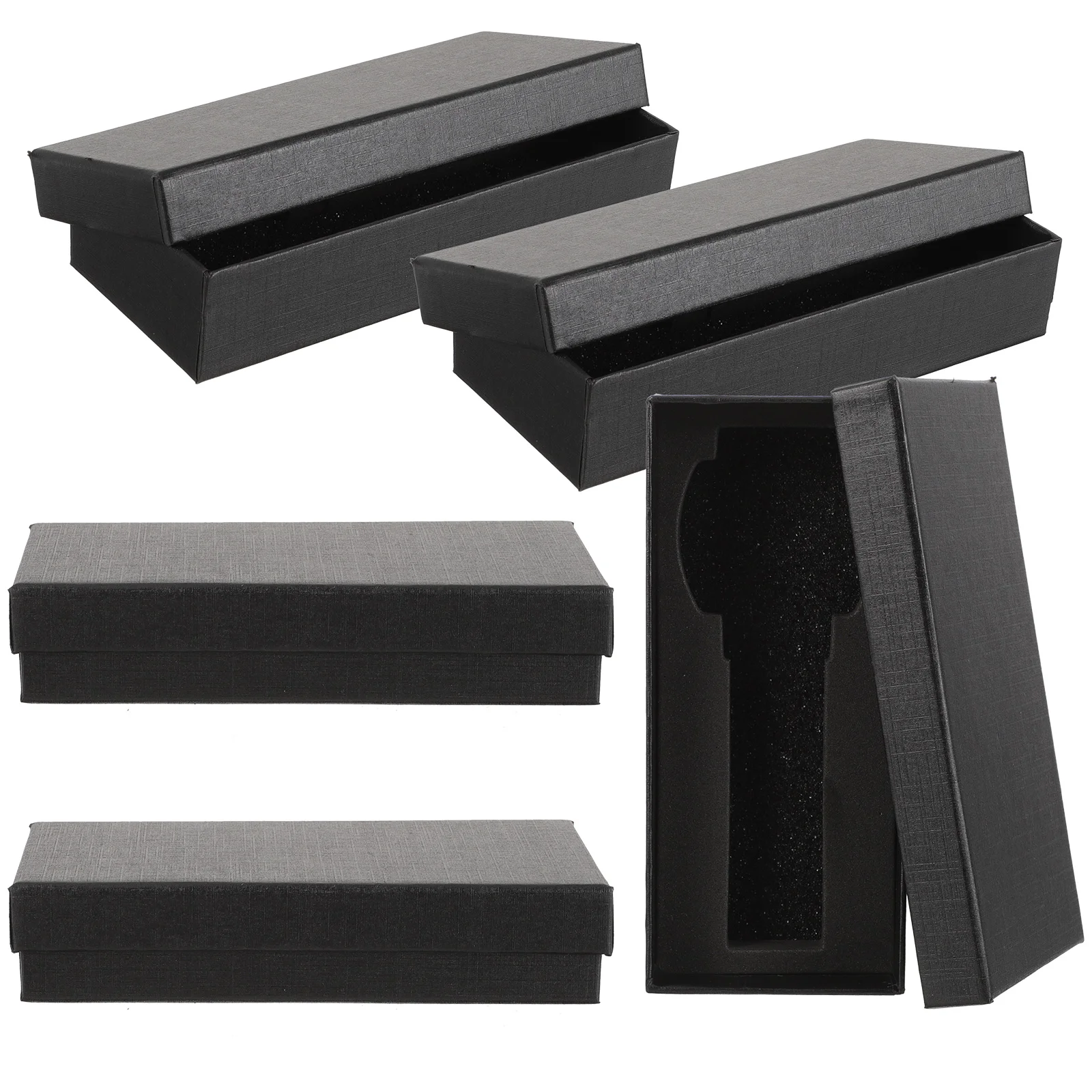 5pcs Paper Watch Boxes With Sponge Watch Organizer Box Watches Gift Cases Necklace Packaging Container Rectangular Watch Box
