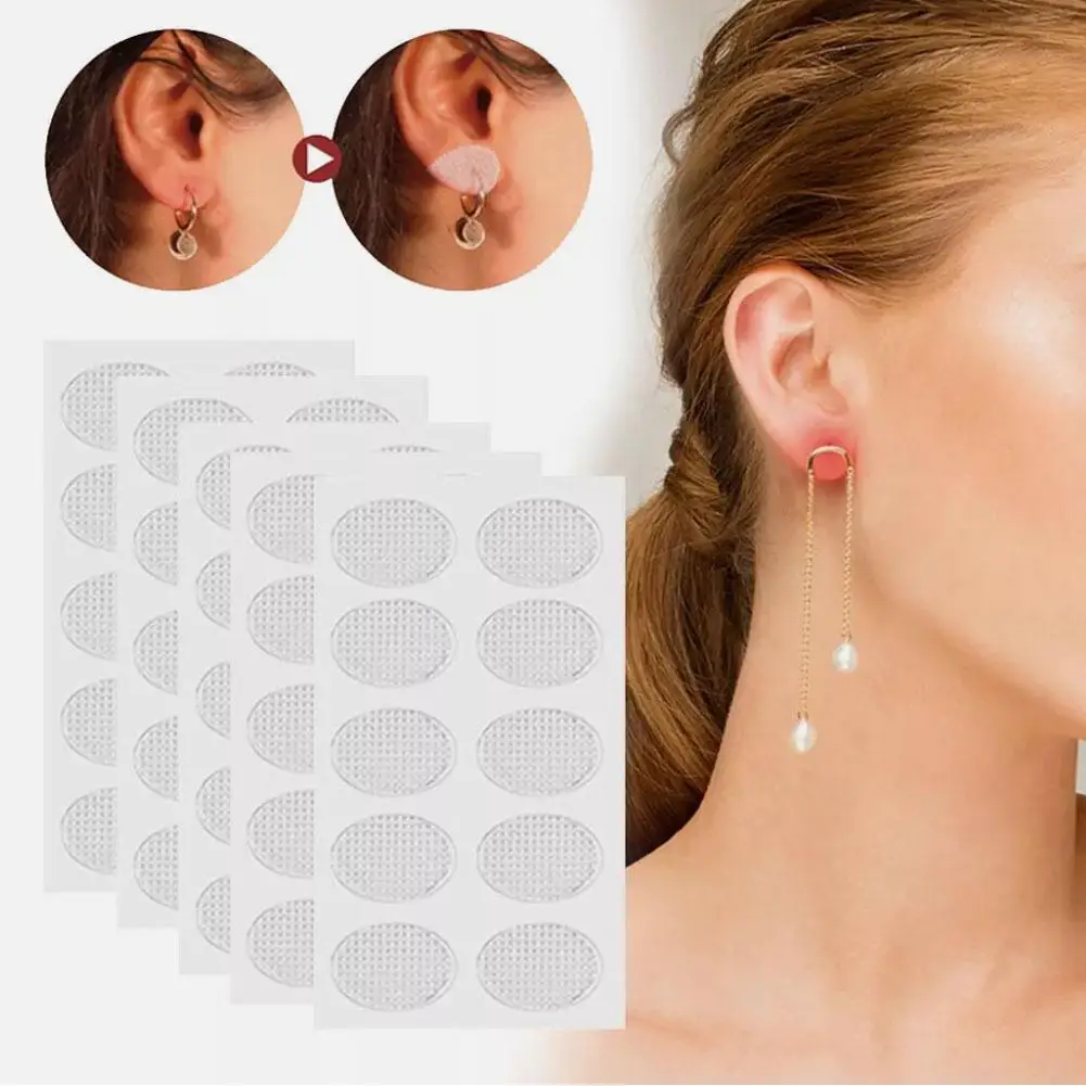 10pcs ที่มองไม่เห็น EAR Lift สําหรับหูกลีบสนับสนุนเทป, กลีบหูสนับสนุน Patch ปกป้องเจาะหูสําหรับยืดหรือฉีกขาดหู L R7p8