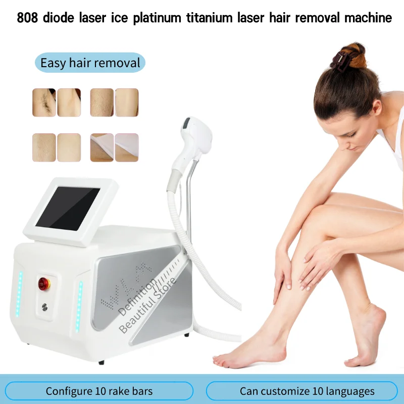 2000W professional 808 diode laser ice platinum titanium laser hair removal machine 808Nm 755Nm 1064Nm 3-wavelength laser perman