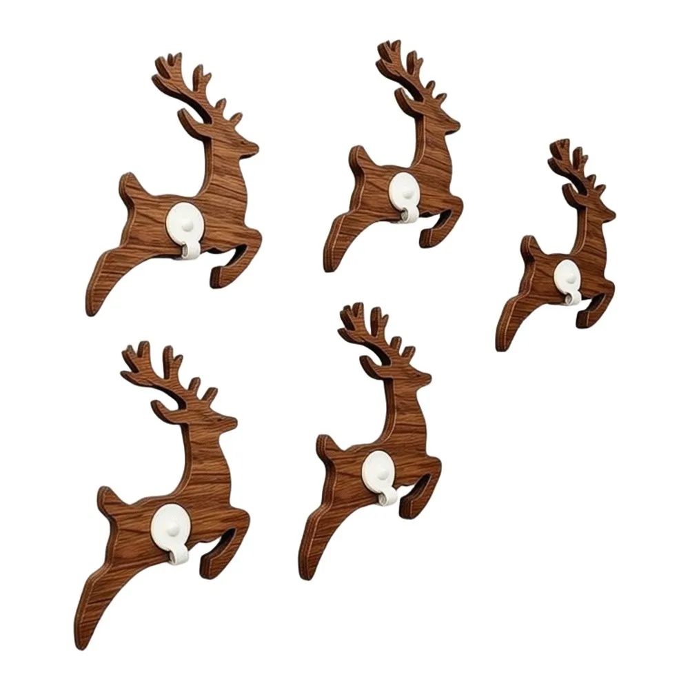 3D Glowing Wooden Reindeer Festive Trimming Xmas Holiday Accent Warm Lighting Tabletop Display Decor For Home New Year Party