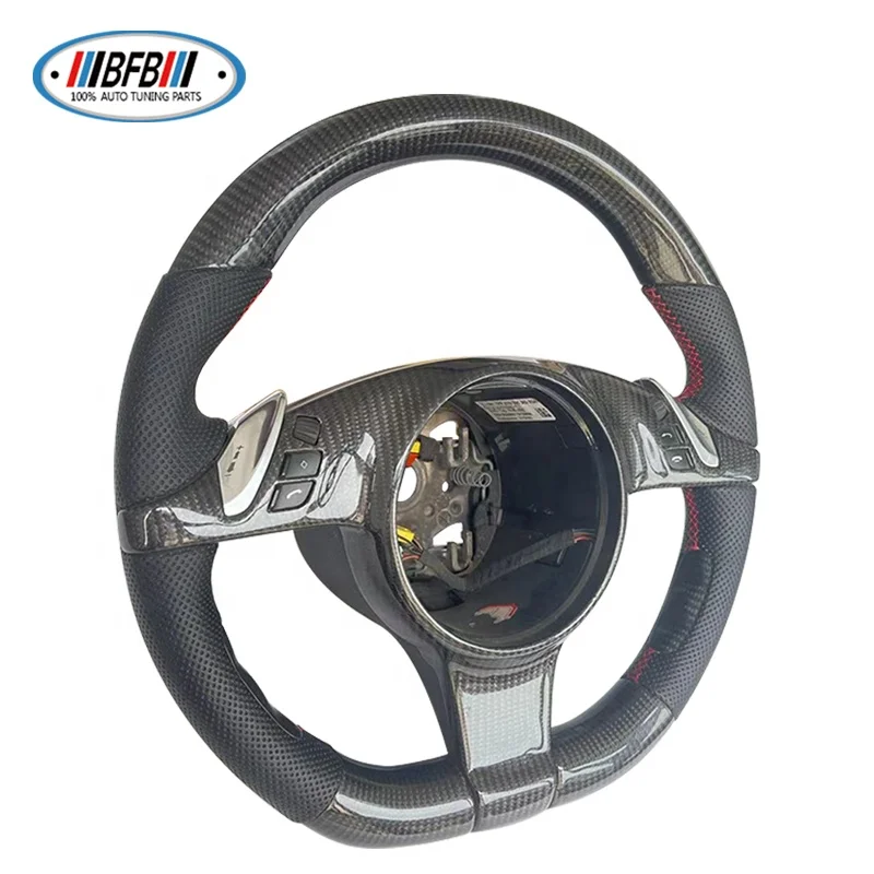 포르쉐 카이엔 92A 9YA 9PA 파나메라 970 911 2008-2013용 카본 파이버 스티어링 휠