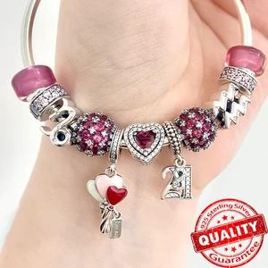 Authentic 925 Sterling Silver Charm for Women, Sparkling Star, Moon and Sun Pingon, Original Pandora Fits, DIY DIY DIY 10 Main Sales Star pendant - №4