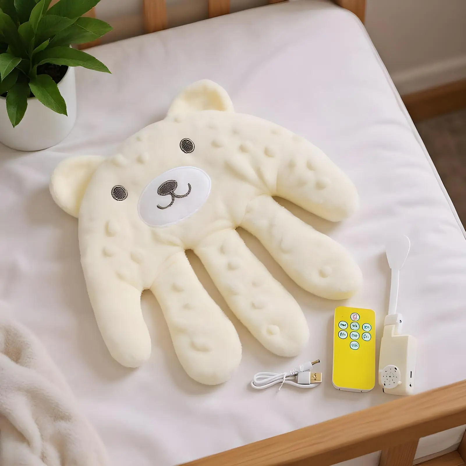 لعبة ربط نوم الطفل المهدئة، 3 تروس قابلة للتعديل، مهدئة كهربائية لطيفة، اليد للوقاية من بداية النخيل لوقت النوم