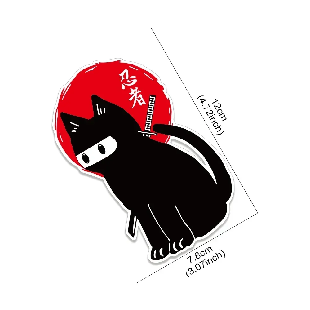 1 قطعة النينجا القط JDM نمط ملصقات السيارات مقاوم للماء للدراجات النارية خزان الوقود مضحك دائم لاصقة تزيين الشارات اكسسوارات السيارات #6
