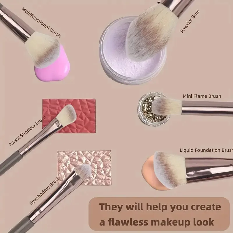 15/16-teiliges Make-up-Pinsel-Set – weiche Borsten für Rouge/Puder/Lidschatten |   Tragbar und anfängerfreundlich |   Erschwingliches Pro Kit
