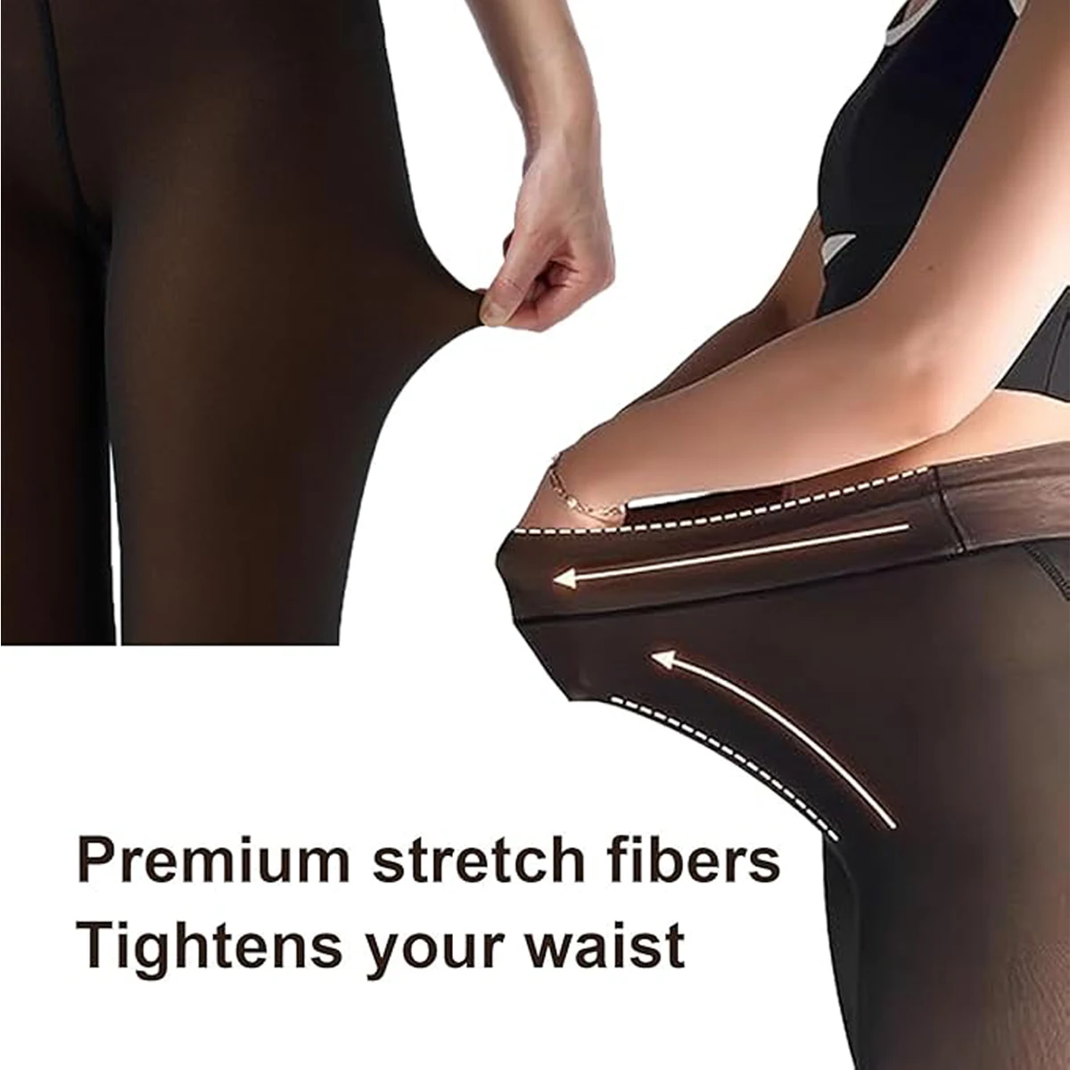 2026 جديد عالية الخصر صوف مبطن شفافة بناطيل ضيقة السكر الأسود الجوارب بعقب رفع Thermolactyl السراويل النساء طماق