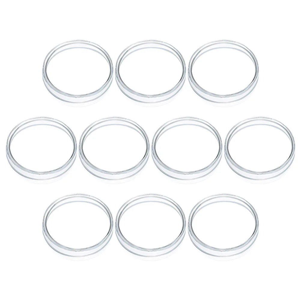 

10 Pcs Plastic Petri Dish Laboratory Holder Grid Bracket Culture Dishes Chemistry with Lids Clear