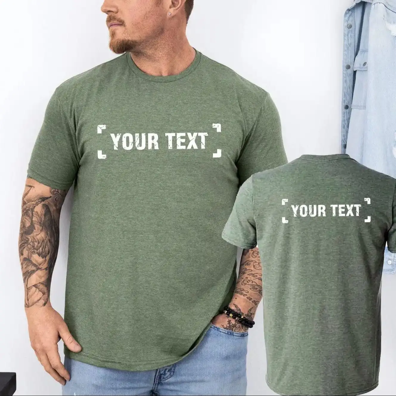 Custom Your Business Logo or Brand Logo Shirt Front and Back Logo Personalized Your Design Here Tee