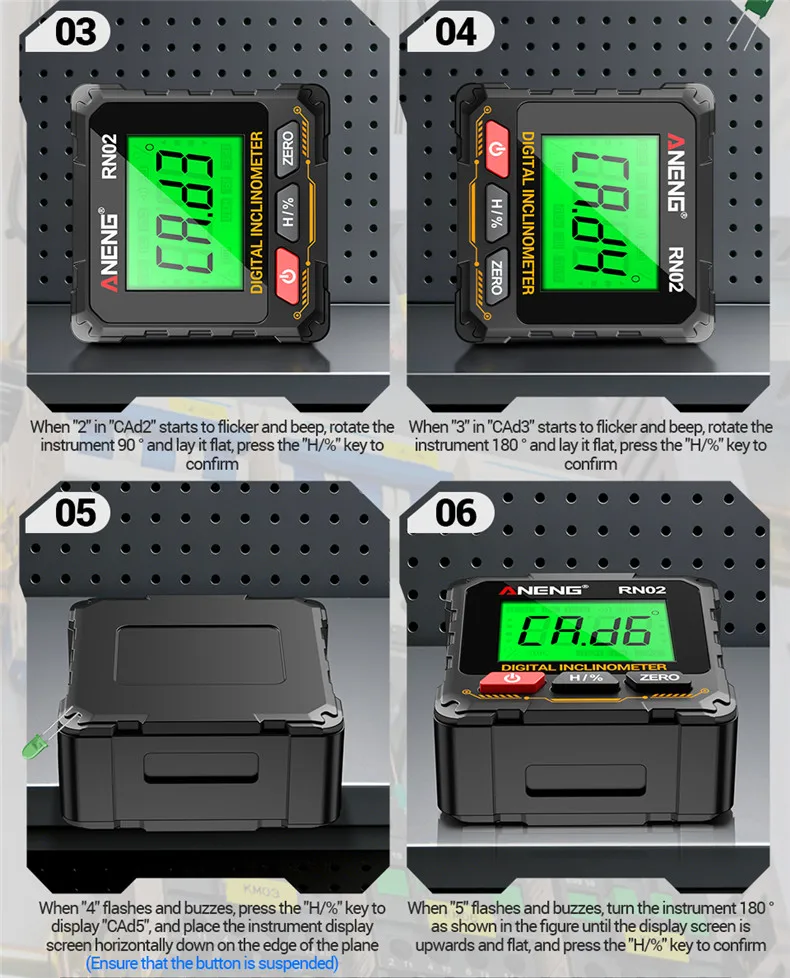 ANENG RN01/RN02/RN03 Digitaler Neigungsmesser Vierseitig Magnetisch Automatische Bildschirmumklappung Multifunktionaler Mehrwinkel-Horizontalmesser – Detail 31