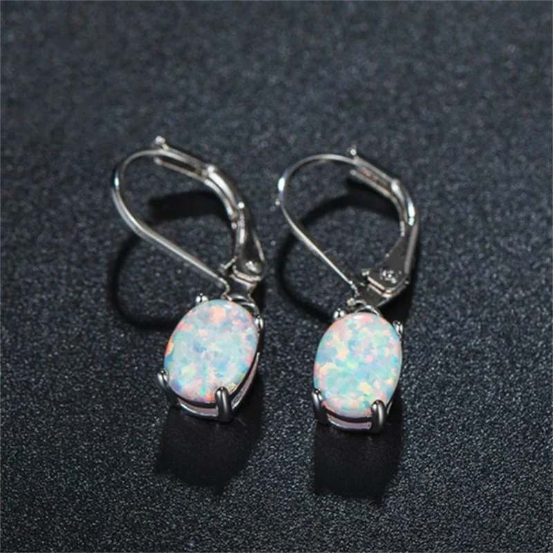 1 Fashion Simple Oval Synthetic Jewelry Pendant Elegant Women's Earrings Perfect Accessory Anniversary Lover Gifts Ideal Choice