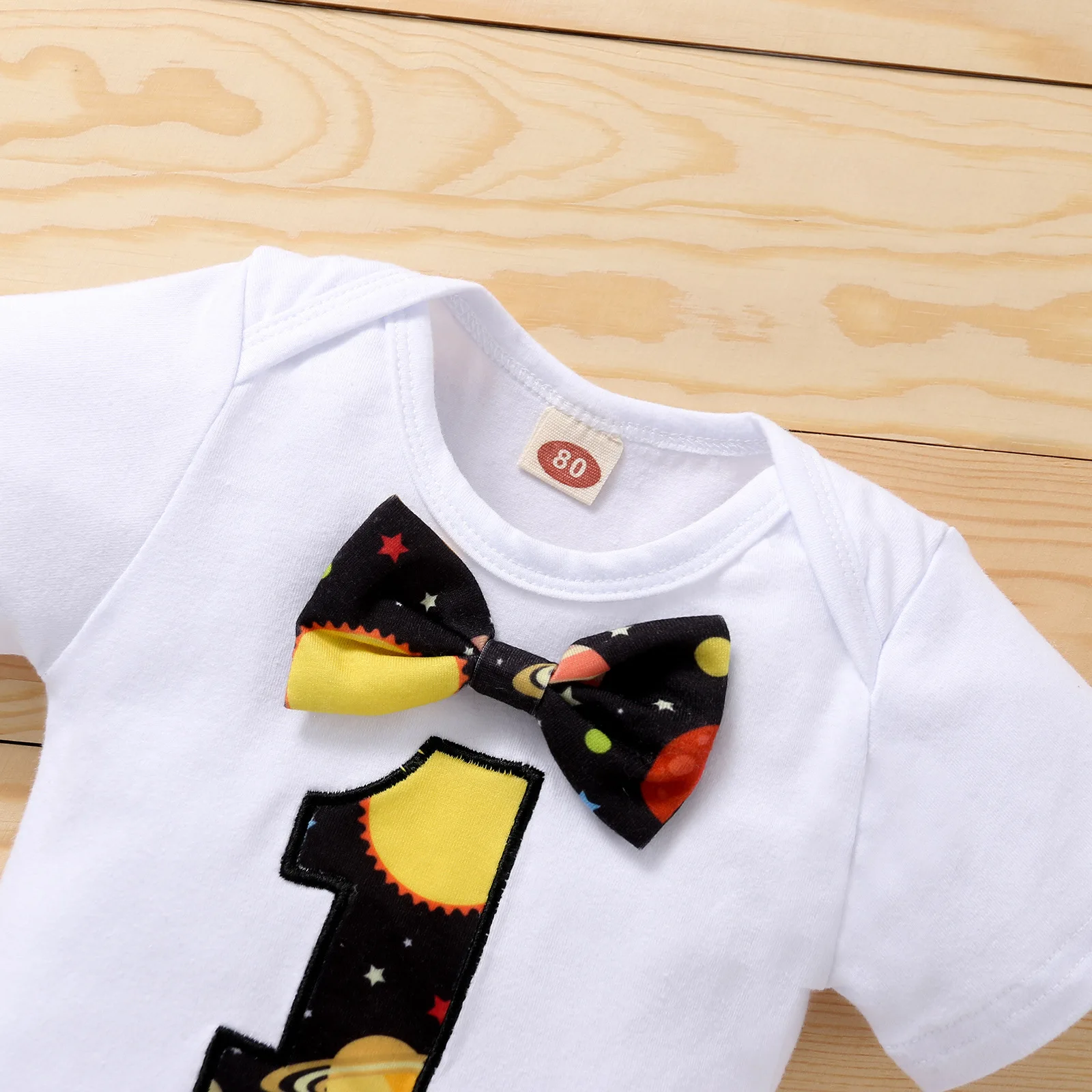 Baby Boys Birthday Clothes Bowtie Letter\