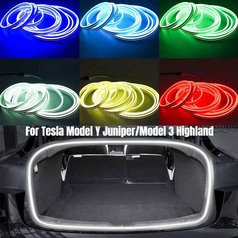 

For Tesla Model Y Juniper/Model 3 Highland 2025 APP Front Trunk Atmosphere Lamps Trunk Light RGB Strip Light Car Accessories