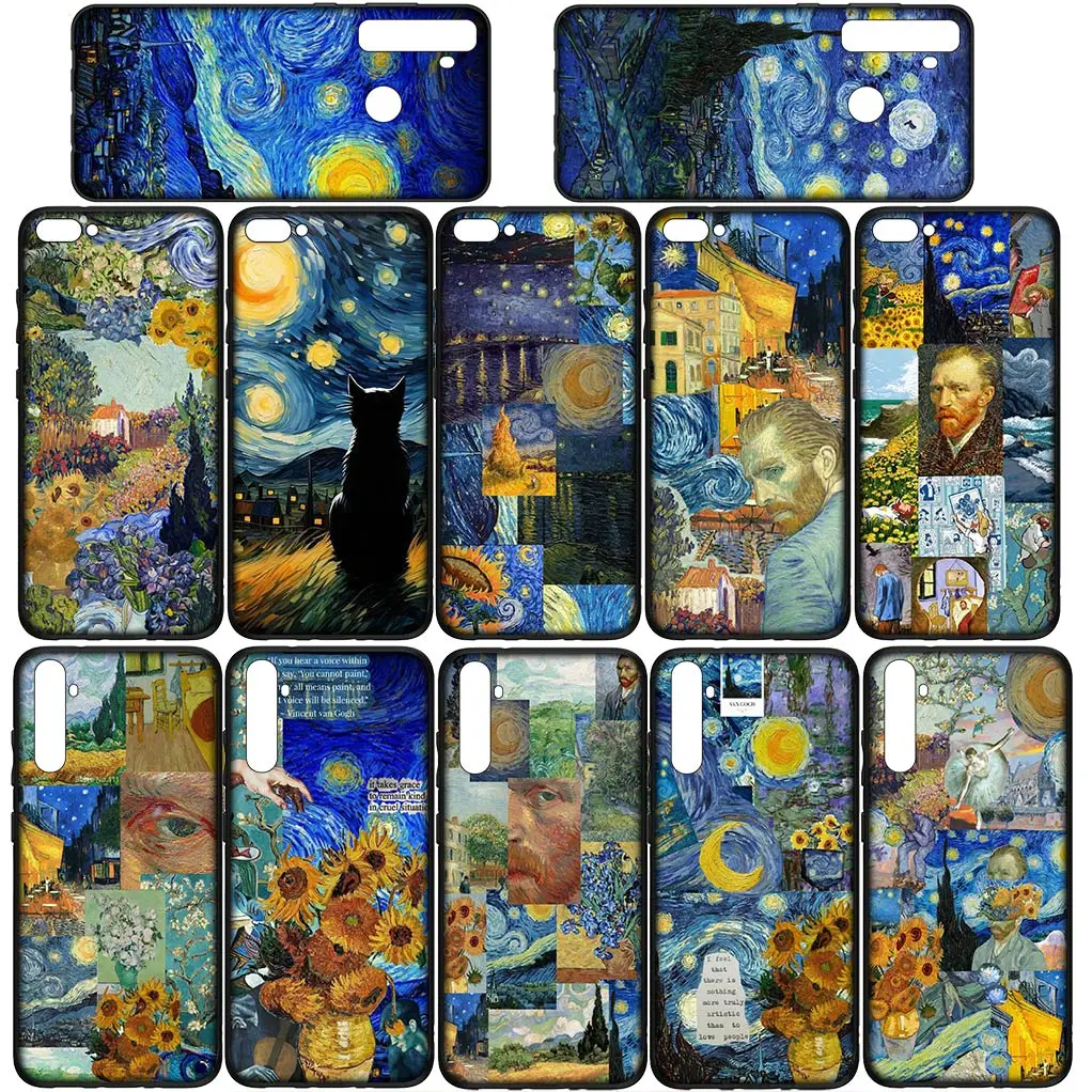 غطاء هاتف ليلي مرصع بالنجم ، شاحنة ، عباد الشمس ، لوحة جوخ ، حافظة ناعمة لـ Xiaomi Redmi Note 13 ، 13C ، A3 ، A3X ، Mi POCO F6 ، F5 ، X3 Pro ، 5G ، 4G #4