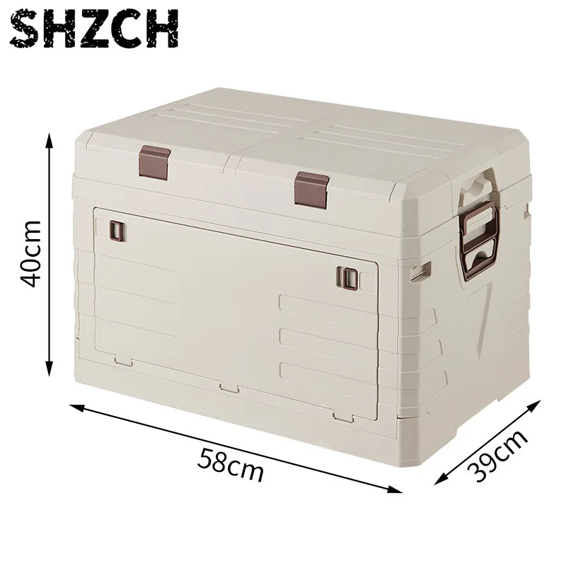Double-Layered Picnic Storage Box, Folding Design for Outdoor Use with Multi-Functional Organizer