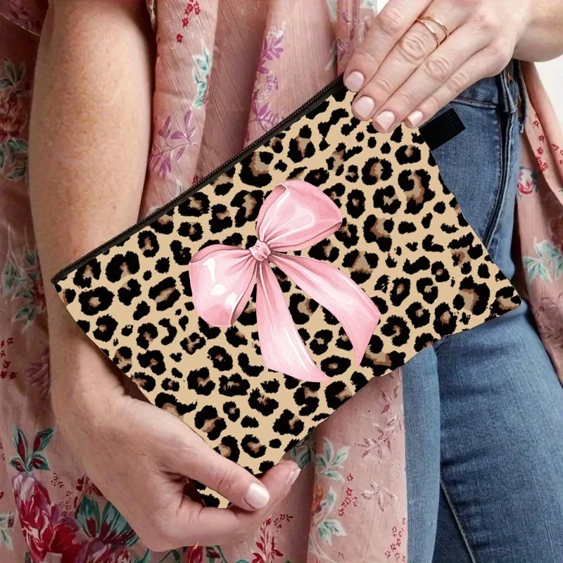 قطعة واحدة من حقائب مكياج بطبعة الفهد، وحقائب تخزين محمولة، ومكياج نسائي، ومنتجات العناية بالبشرة، وحقائب اللمس وأدوات الزينة #2