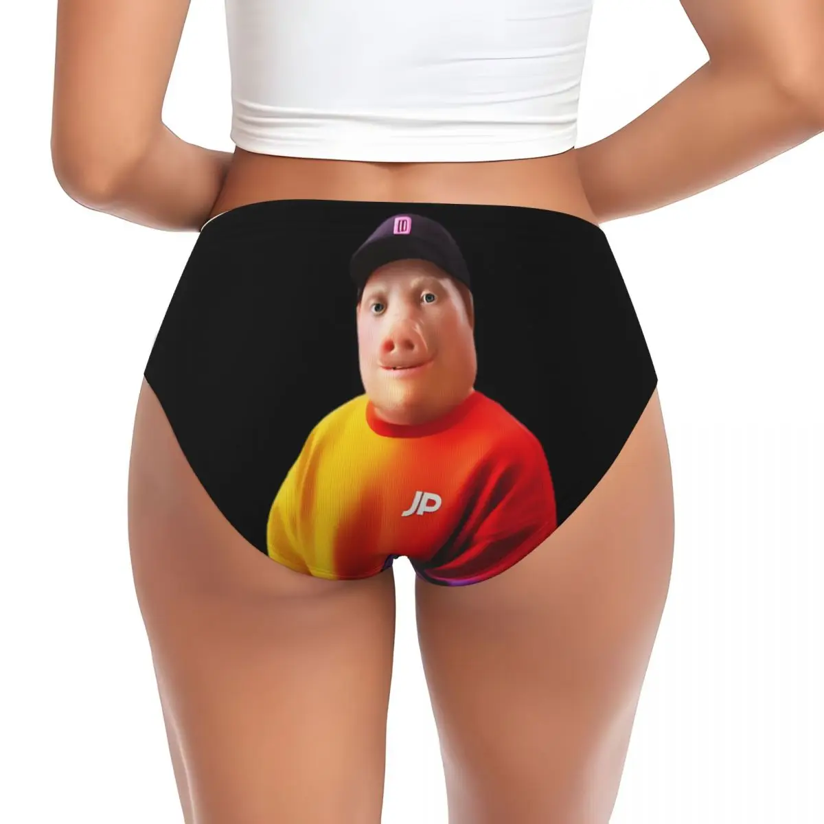 Custom Women's John Pork Panties Underwear Female Breathable Brief Panties Briefs Underpants