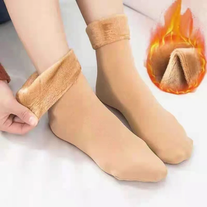 5 Pairs Women Winter Socks Keep Warm Soft Casual Snow Thicken Thermal Solid Color Sleep Home Floor Boots Male Middle Tube Sock