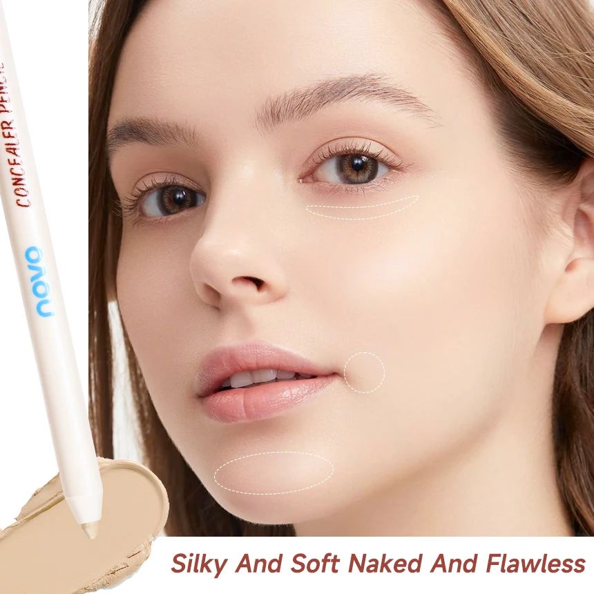 قلم/عافي عيوب الوجه والعين مع مبراة، مقاوم للماء، تغطية طبيعية لا تشوبه شائبة للهالات السوداء، ندبات حب الشباب والنمش