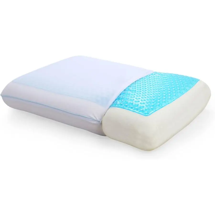 

Cooling Pillow for Sleeping, Standard Size Cooling Memory Foam Pillow for Hot Sleepers, Reversible Ergonomic Design, Pressure Re
