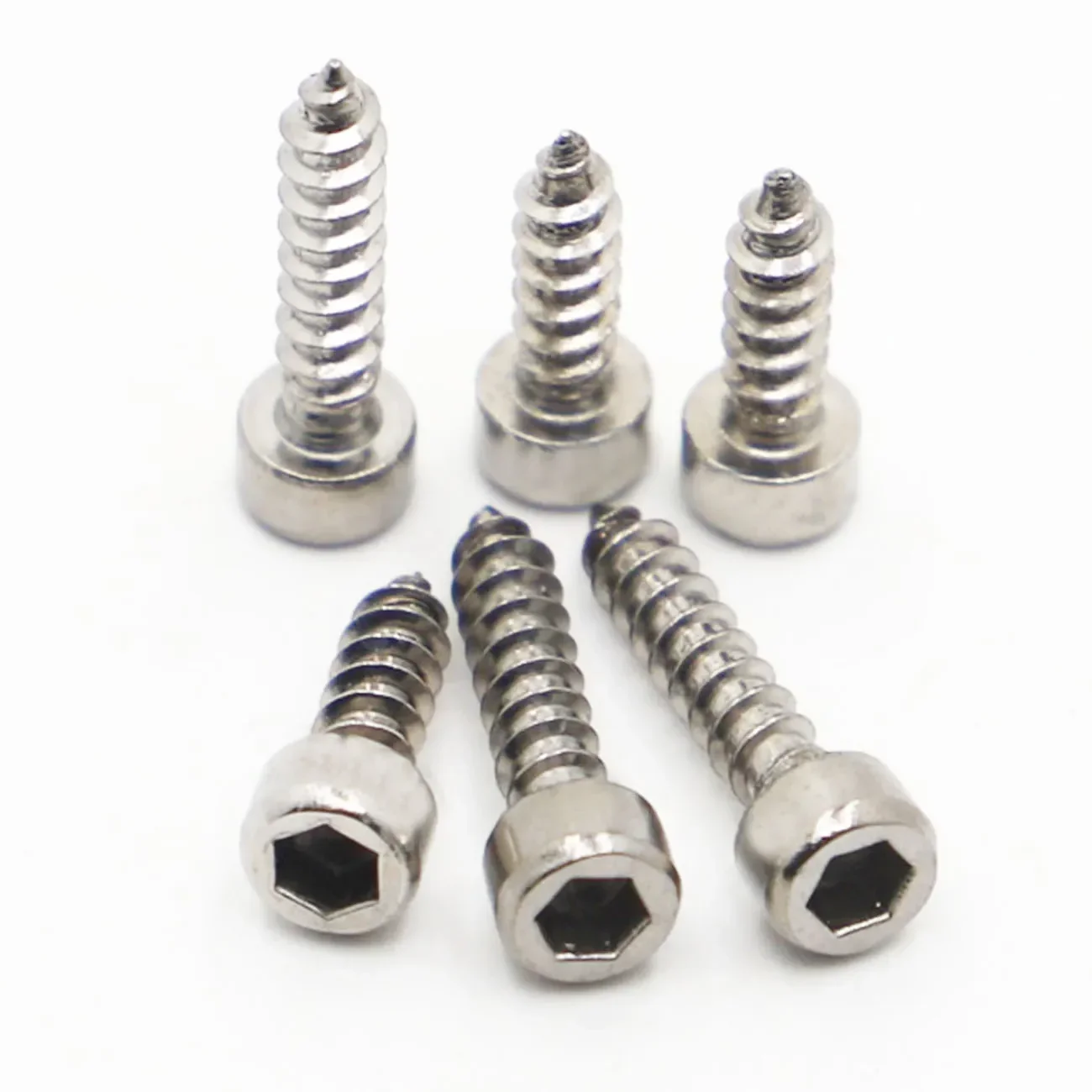 10-50pcs 304 Stainless Steel Hex Allen Socket Cap Round Head Self-tapping Screws M2 M2.6 M3 M3.5 M4 M5