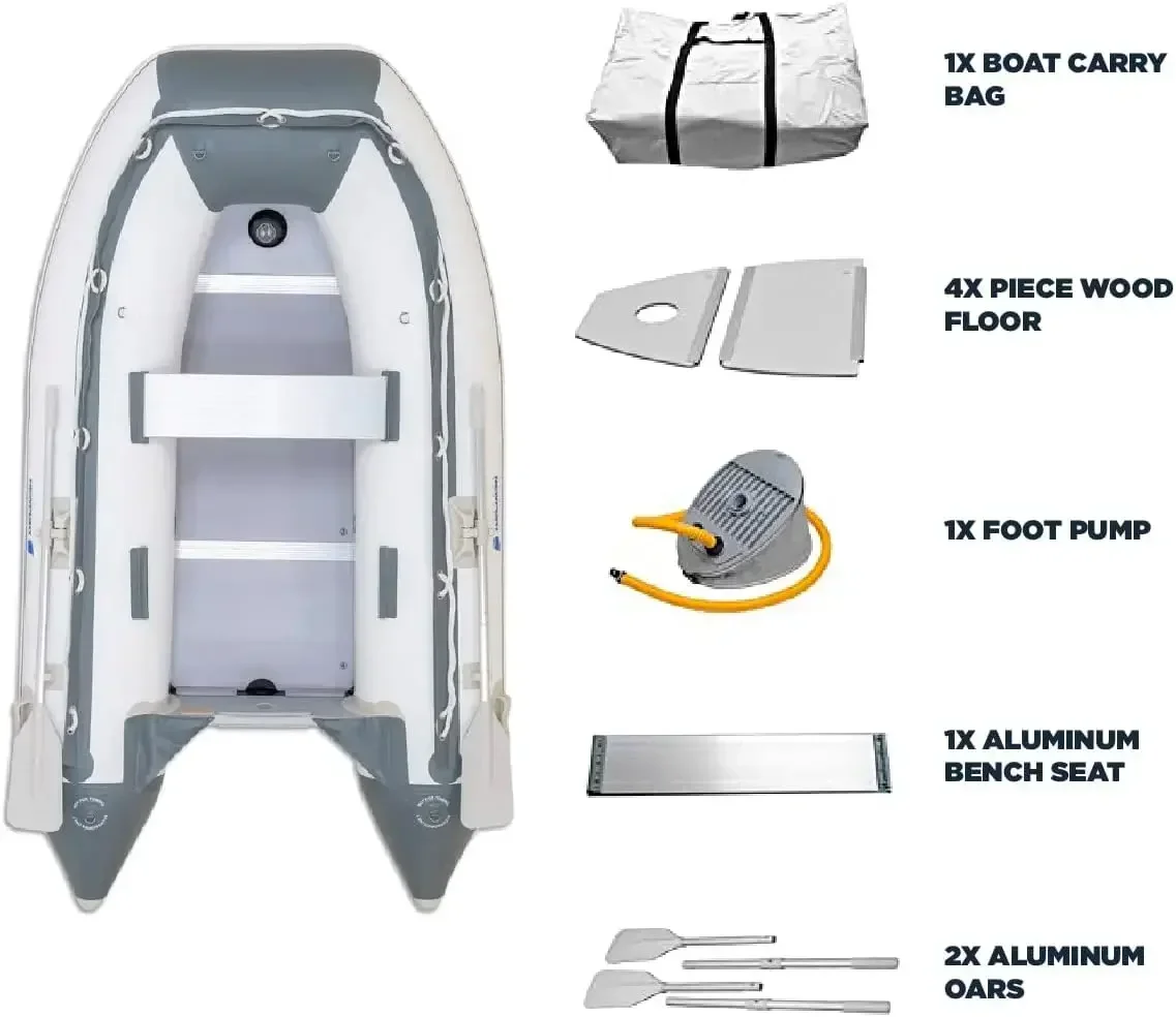 Newport 8ft 10in shkh vz.77 nafukovací sport citlivý dinghy loď - 3 osoba - 10 koňská síla - USCG jmenovité, white/gray