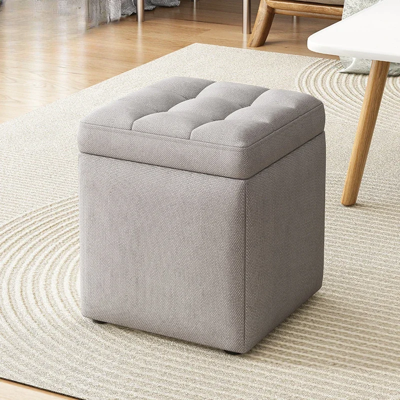 Modern Simple Storage Stool Living Room Fitting Room Home Furniture Leg Supporter Storage Stool Fabric Art Tabouret De Stockage