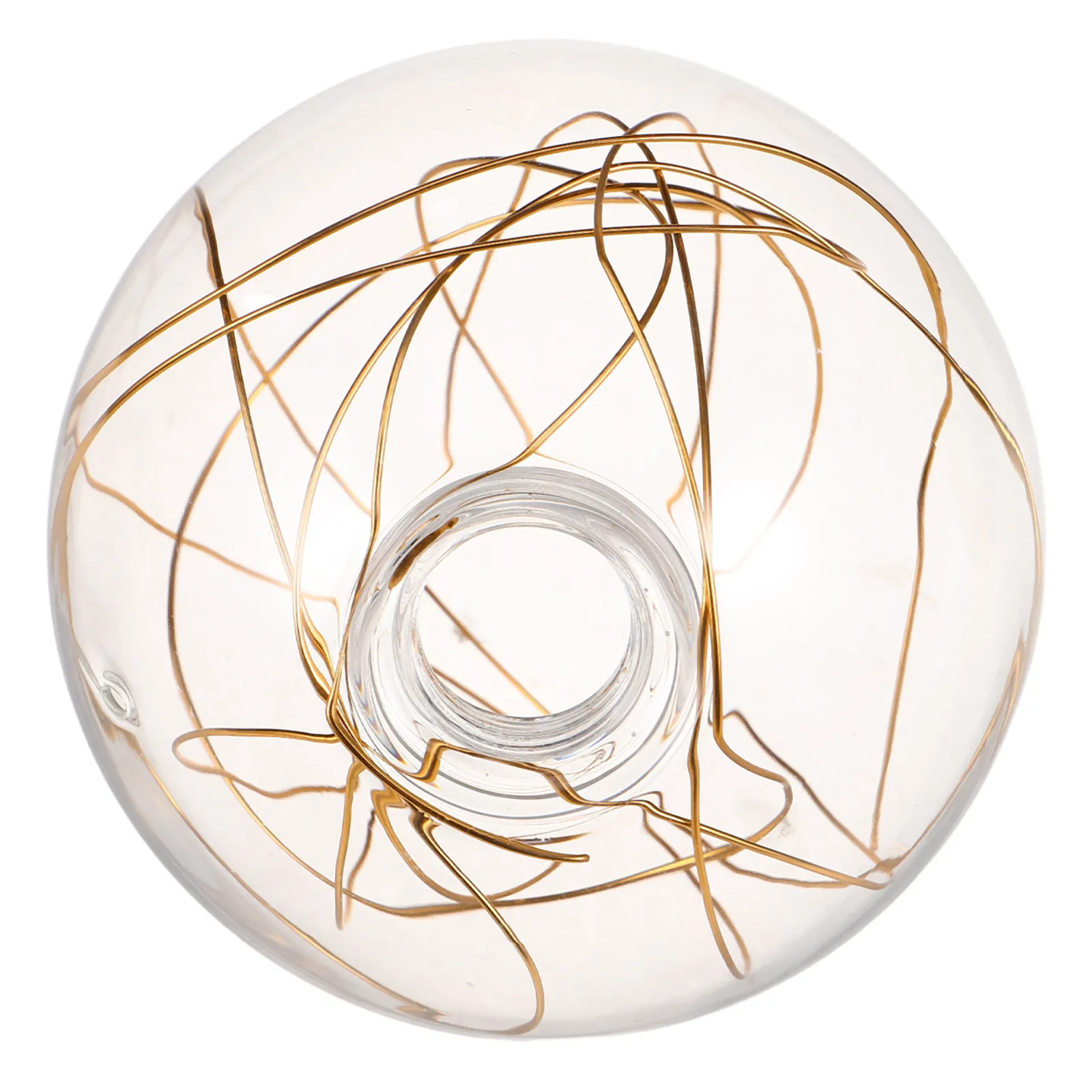 

Clear Glass Globe Lamp Shade Replacement Modern Sphere Light Fixture Cover with Silver Gold Aluminum Wire for Living Room Dining