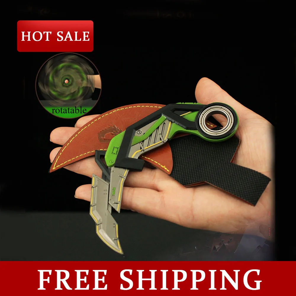 13CM Valorant Game Periphery RGX 11z Pro Karambit Full Metal Rotatable Weapn Model Collectible Ornament Cosplay Sword  Boy Toy