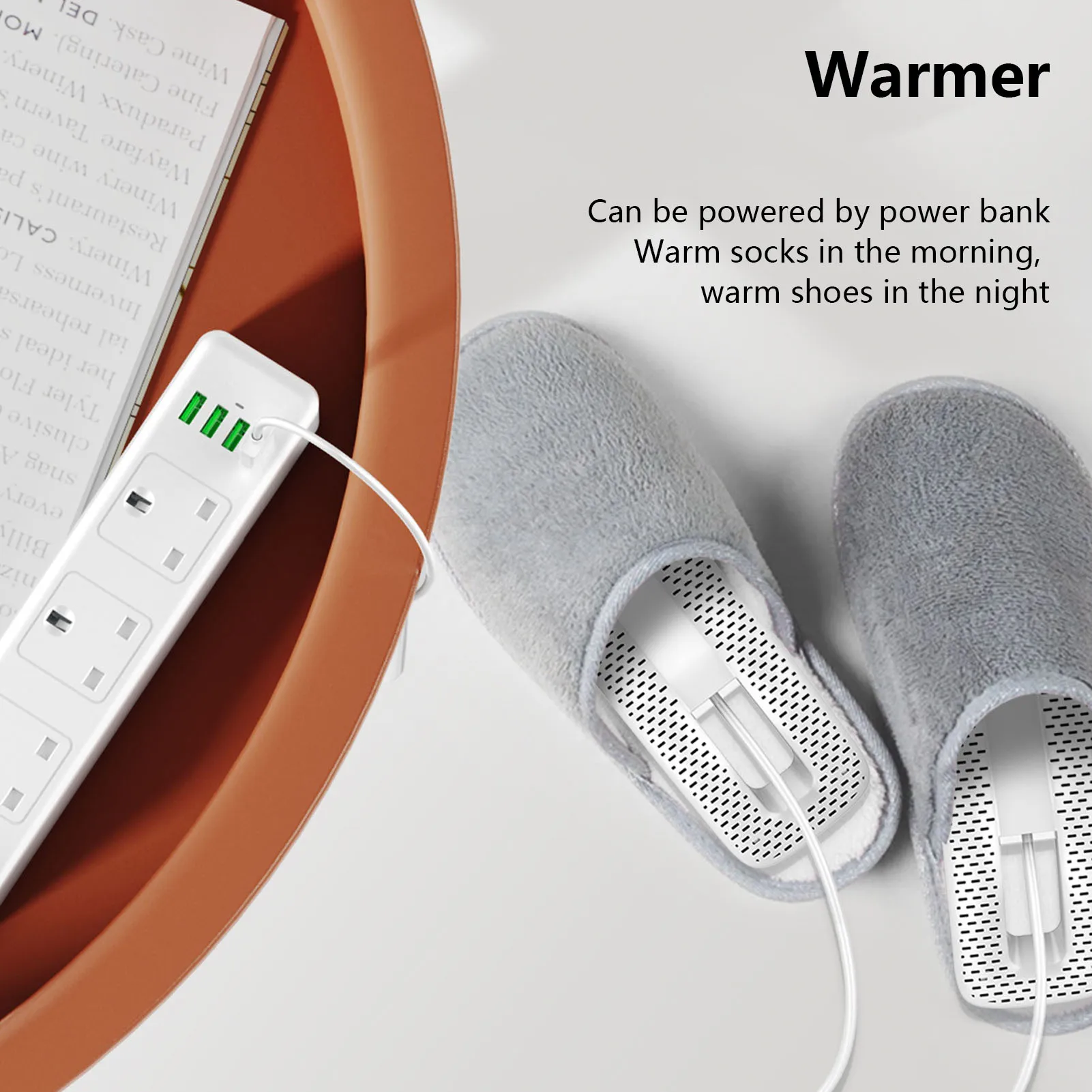10W Shoe Dryer DC 5V 2A USB Powered Deodorizing & Waterproof Portable Shoe Dryer Boots & Gloves Dryer White