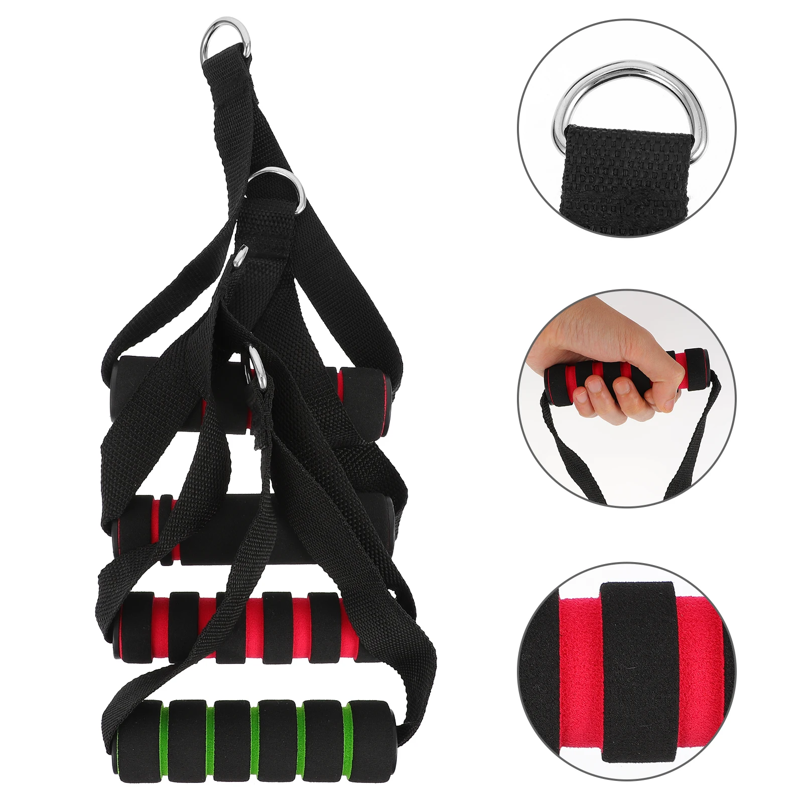 

4 шт., сверхмощные ручки для фитнеса, полипропиленовый нейлон, нескользящая эргономичная ручка, тянущая веревка, тренировочный ремень, эспандер, кабельная машина для фитнеса