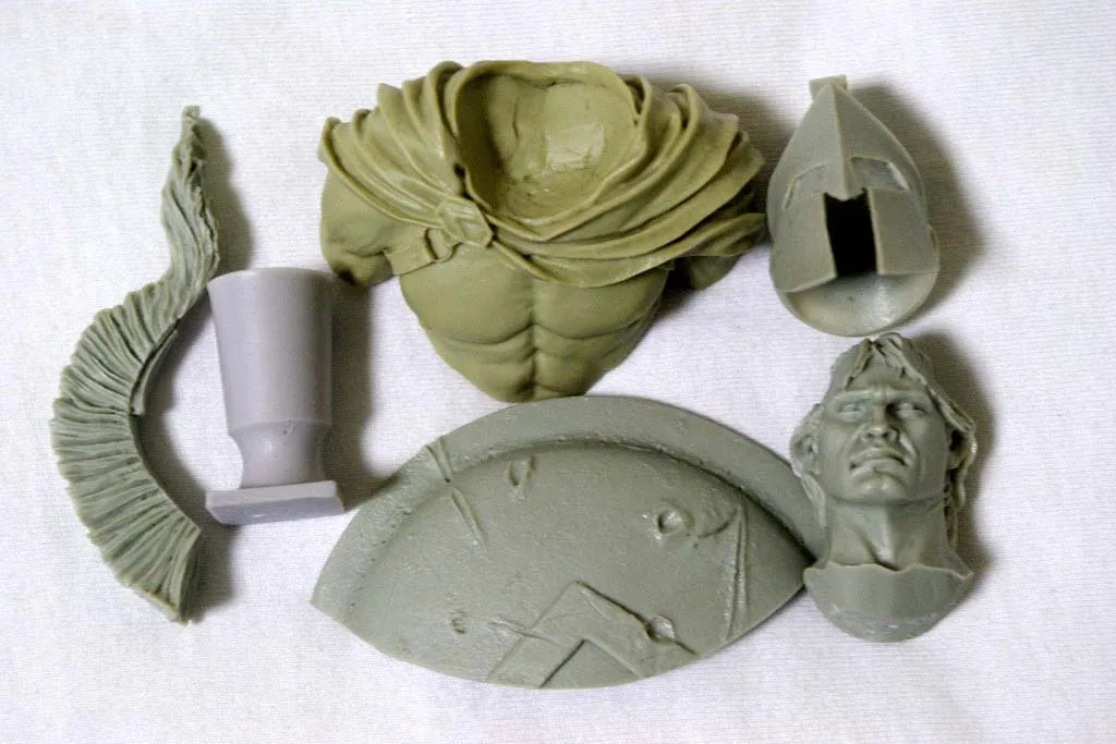 Resin model kit Spartan Warrior Collectible Unassembled Sculpture for Hobbyists