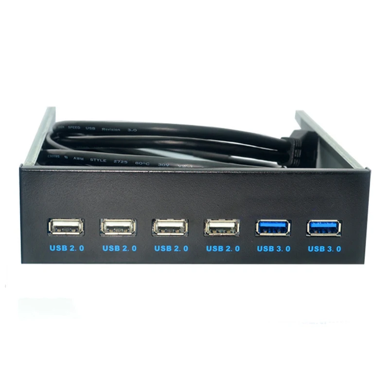 for Desktop USB3.0 Optical Drive Front Panel 5.25Inch USB HUB 9PIN 19PIN to 4Ports USB2.0+ 2Ports USB 3.0