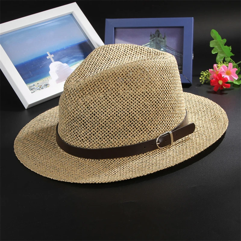 قبعة فيدورا ورقية من القش للنساء والرجال ، قبعة بنما جيدة التهوية ، قبعة جاز ، واقي شمس ، موضة الصيف #6