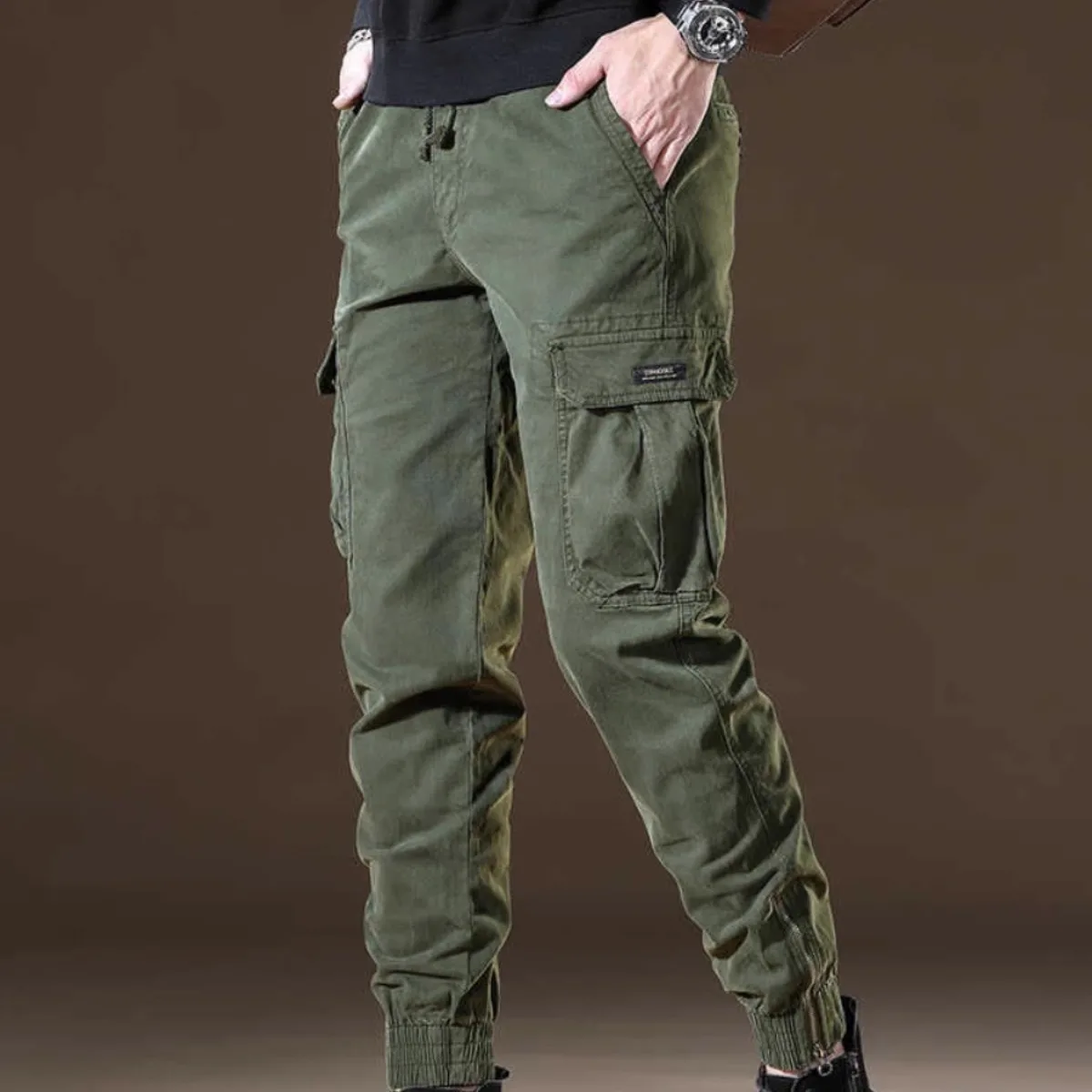 

Loose Fit Workwear Casual Pants for Men Pure Cotton Trousers with Slits And Multiple kets Straight Leg Youthful Sle